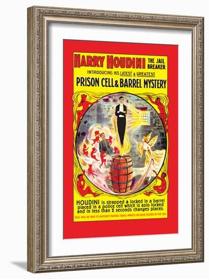 Harry Houdini: The Jail Breaker-null-Framed Art Print