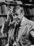 Poet, W. H. Auden, Sitting in Library at Home-Harry Redl-Premium Photographic Print