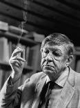 Poet, W. H. Auden, Sitting in Library at Home-Harry Redl-Premium Photographic Print