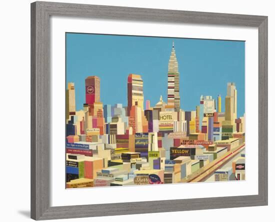 Harry's New York Collage-Andy Burgess-Framed Giclee Print