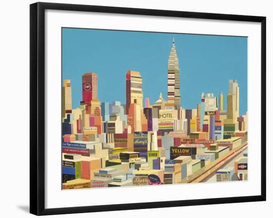 Harry's New York Collage-Andy Burgess-Framed Giclee Print