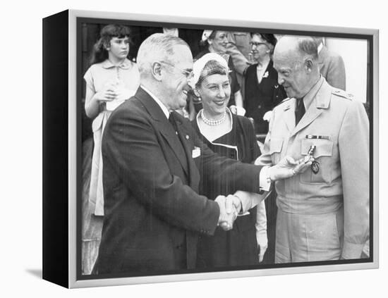 Harry S. Truman Greeting "Ike" Eisenhower and His Wife-null-Framed Premier Image Canvas