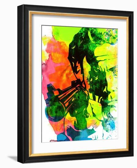 Harry with a Gun Watercolor 1-Lora Feldman-Framed Art Print