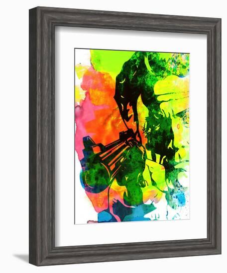 Harry with a Gun Watercolor 1-Lora Feldman-Framed Art Print