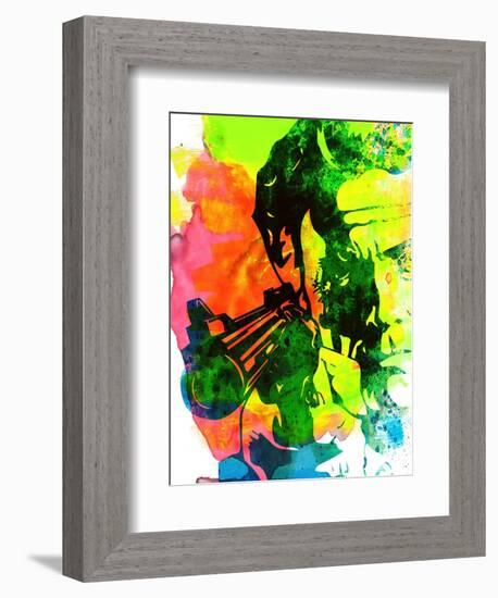 Harry with a Gun Watercolor 1-Lora Feldman-Framed Art Print