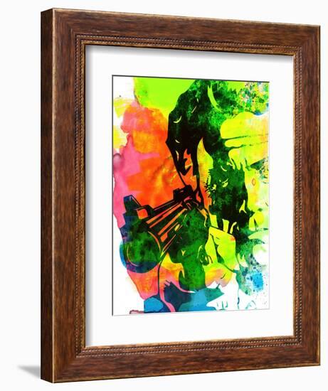 Harry with a Gun Watercolor 1-Lora Feldman-Framed Art Print