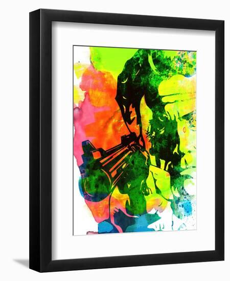 Harry with a Gun Watercolor 1-Lora Feldman-Framed Art Print