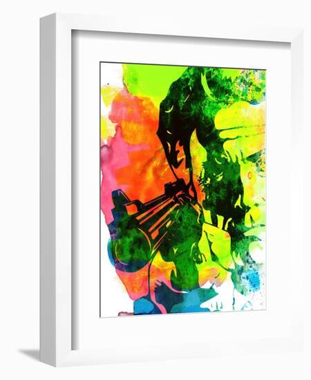 Harry with a Gun Watercolor 1-Lora Feldman-Framed Art Print