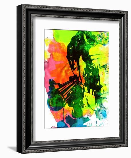 Harry with a Gun Watercolor 1-Lora Feldman-Framed Art Print