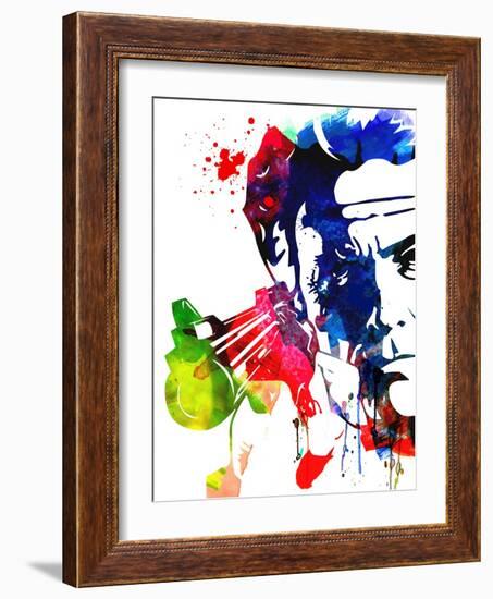 Harry with a Gun Watercolor 2-Lora Feldman-Framed Art Print