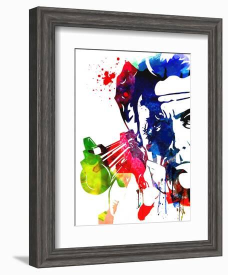 Harry with a Gun Watercolor 2-Lora Feldman-Framed Art Print