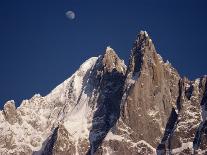 Jagged Peak of Aiguille Du Dru and the Moon, Chamonix, Rhone Alpes, France, Europe-Hart Kim-Framed Photographic Print