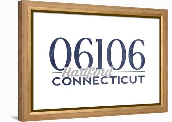 Hartford, Connecticut - 06106 Zip Code (Blue)-Lantern Press-Framed Stretched Canvas