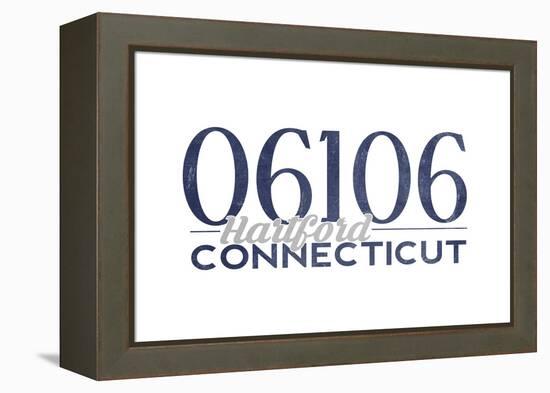 Hartford, Connecticut - 06106 Zip Code (Blue)-Lantern Press-Framed Stretched Canvas