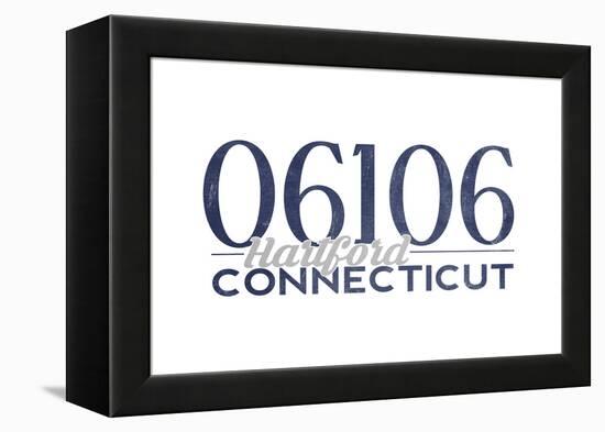 Hartford, Connecticut - 06106 Zip Code (Blue)-Lantern Press-Framed Stretched Canvas