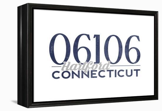 Hartford, Connecticut - 06106 Zip Code (Blue)-Lantern Press-Framed Stretched Canvas