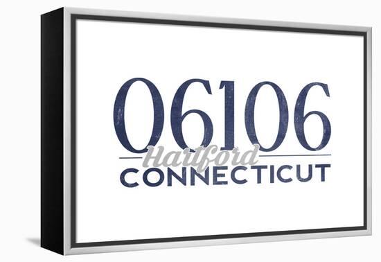 Hartford, Connecticut - 06106 Zip Code (Blue)-Lantern Press-Framed Stretched Canvas