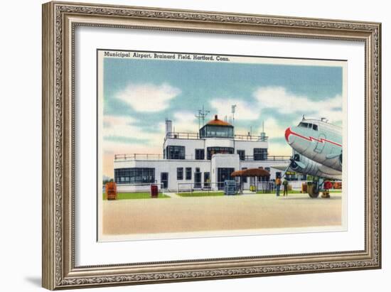 Hartford, Connecticut - Brainard Field Municipal Airport View-Lantern Press-Framed Art Print