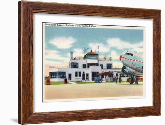 Hartford, Connecticut - Brainard Field Municipal Airport View-Lantern Press-Framed Art Print