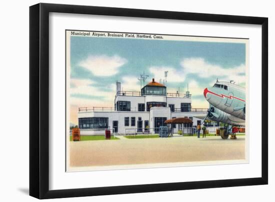 Hartford, Connecticut - Brainard Field Municipal Airport View-Lantern Press-Framed Art Print