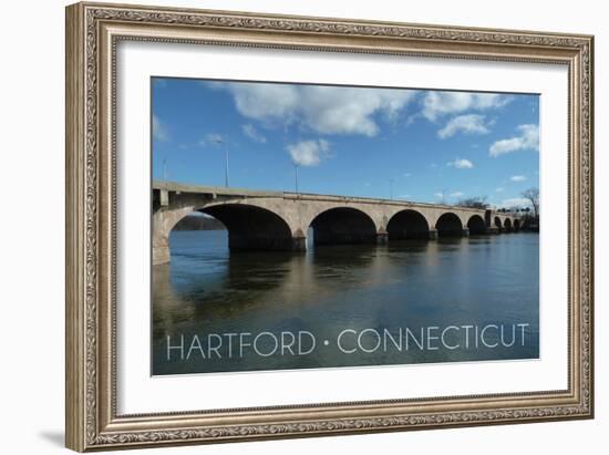 Hartford, Connecticut - Bulkeley Bridge-Lantern Press-Framed Art Print