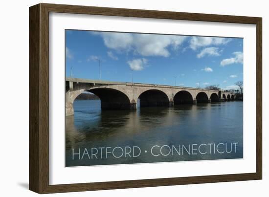 Hartford, Connecticut - Bulkeley Bridge-Lantern Press-Framed Art Print