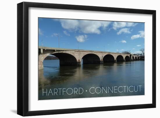 Hartford, Connecticut - Bulkeley Bridge-Lantern Press-Framed Art Print