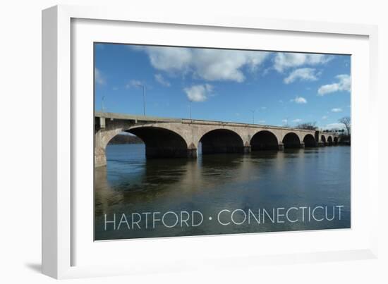 Hartford, Connecticut - Bulkeley Bridge-Lantern Press-Framed Art Print