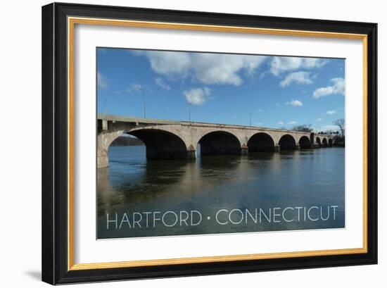 Hartford, Connecticut - Bulkeley Bridge-Lantern Press-Framed Art Print