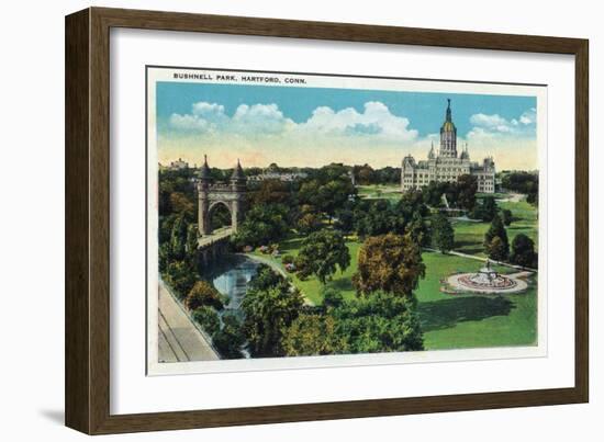 Hartford, Connecticut - Bushnell Park Scene-Lantern Press-Framed Art Print