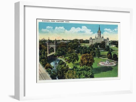 Hartford, Connecticut - Bushnell Park Scene-Lantern Press-Framed Art Print