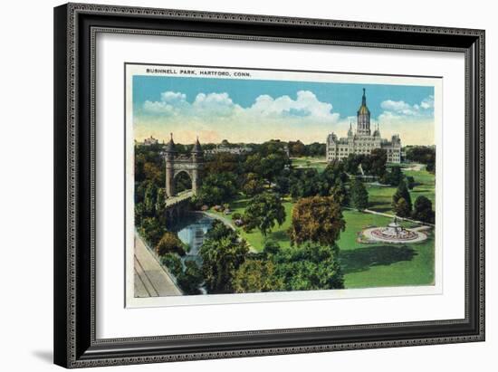 Hartford, Connecticut - Bushnell Park Scene-Lantern Press-Framed Art Print