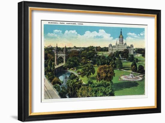 Hartford, Connecticut - Bushnell Park Scene-Lantern Press-Framed Art Print