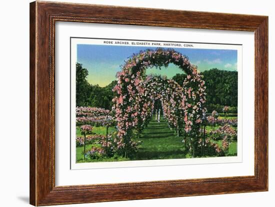 Hartford, Connecticut - Elizabeth Park View of the Rose Arches-Lantern Press-Framed Art Print