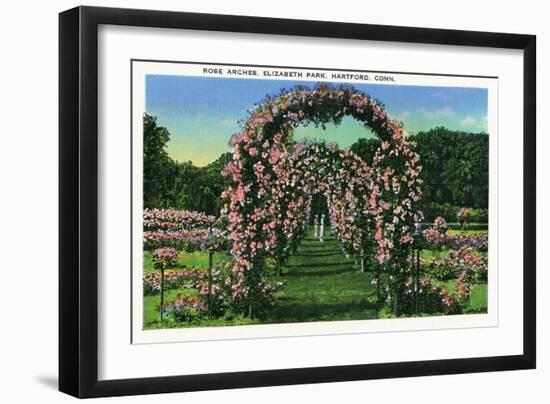 Hartford, Connecticut - Elizabeth Park View of the Rose Arches-Lantern Press-Framed Art Print