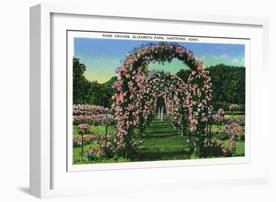 Hartford, Connecticut - Elizabeth Park View of the Rose Arches-Lantern Press-Framed Art Print