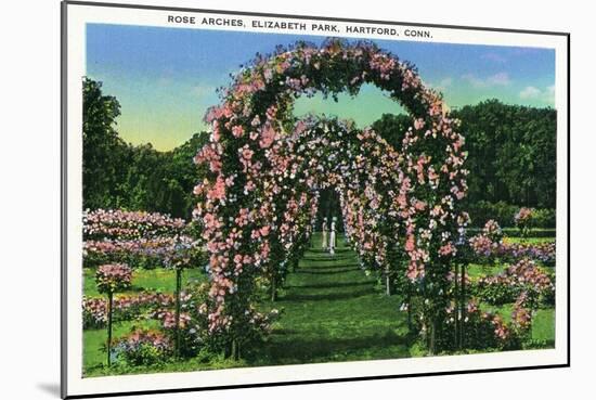 Hartford, Connecticut - Elizabeth Park View of the Rose Arches-Lantern Press-Mounted Art Print