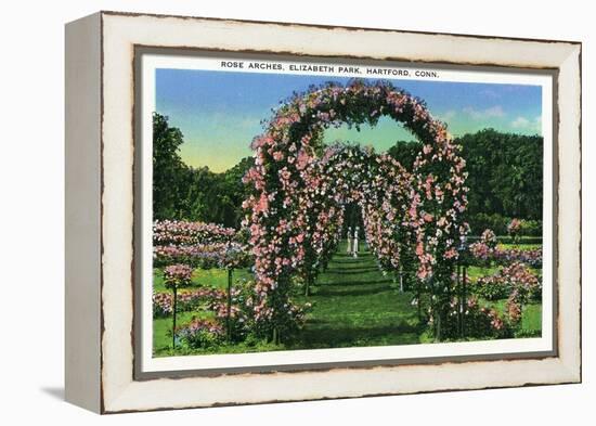 Hartford, Connecticut - Elizabeth Park View of the Rose Arches-Lantern Press-Framed Stretched Canvas