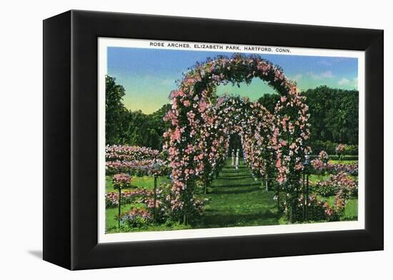 Hartford, Connecticut - Elizabeth Park View of the Rose Arches-Lantern Press-Framed Stretched Canvas