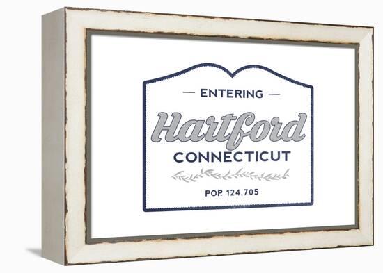 Hartford, Connecticut - Now Entering (Blue)-Lantern Press-Framed Stretched Canvas