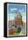 Hartford, Connecticut - Trust Bldg and Travelers Tower View-Lantern Press-Framed Stretched Canvas