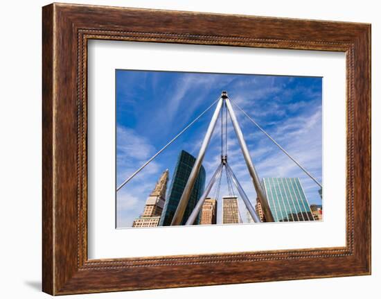 Hartford, Connecticut, USA Cityscape at Founders Bridge.-SeanPavonePhoto-Framed Photographic Print