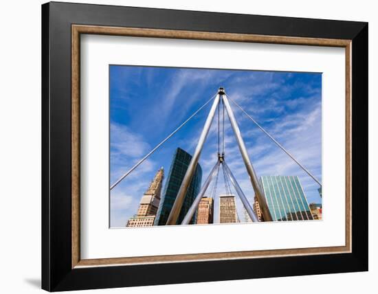 Hartford, Connecticut, USA Cityscape at Founders Bridge.-SeanPavonePhoto-Framed Photographic Print