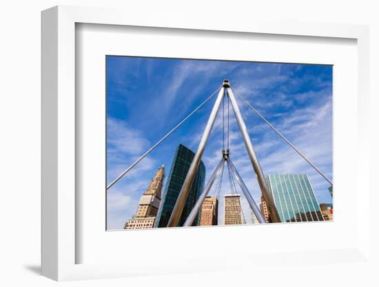 Hartford, Connecticut, USA Cityscape at Founders Bridge.-SeanPavonePhoto-Framed Photographic Print