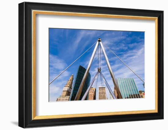 Hartford, Connecticut, USA Cityscape at Founders Bridge.-SeanPavonePhoto-Framed Photographic Print