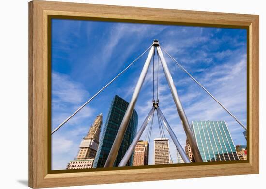 Hartford, Connecticut, USA Cityscape at Founders Bridge.-SeanPavonePhoto-Framed Premier Image Canvas