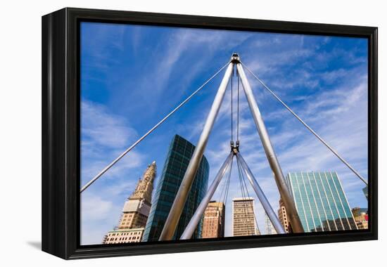 Hartford, Connecticut, USA Cityscape at Founders Bridge.-SeanPavonePhoto-Framed Premier Image Canvas