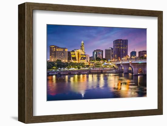 Hartford, Connecticut, USA Downtown Skyline on the Connecticut River.-SeanPavonePhoto-Framed Photographic Print