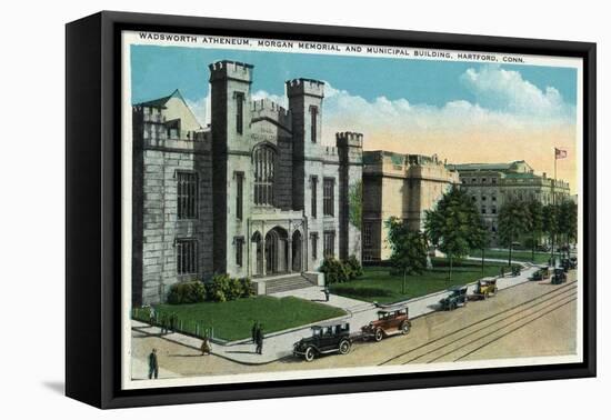 Hartford, Connecticut - Wadsworth Atheneum, Morgan Memorial, Municipal Bldg Exterior-Lantern Press-Framed Stretched Canvas