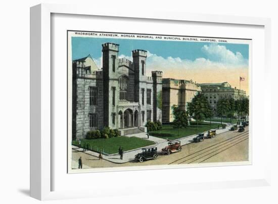 Hartford, Connecticut - Wadsworth Atheneum, Morgan Memorial, Municipal Bldg Exterior-Lantern Press-Framed Art Print